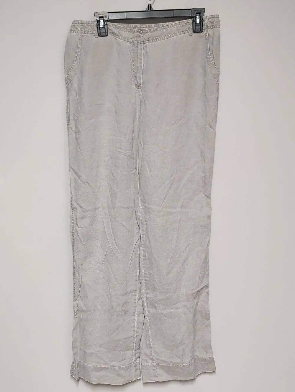 J. Jill Pale Gray Wide-Leg Pull-On Pants